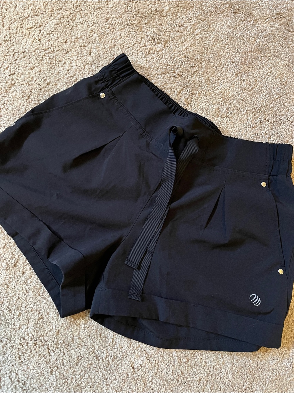 MPG Women's Black Athletic Drawstring Shorts